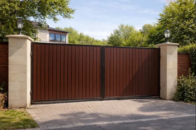 Розпашні ворота з профнастилу